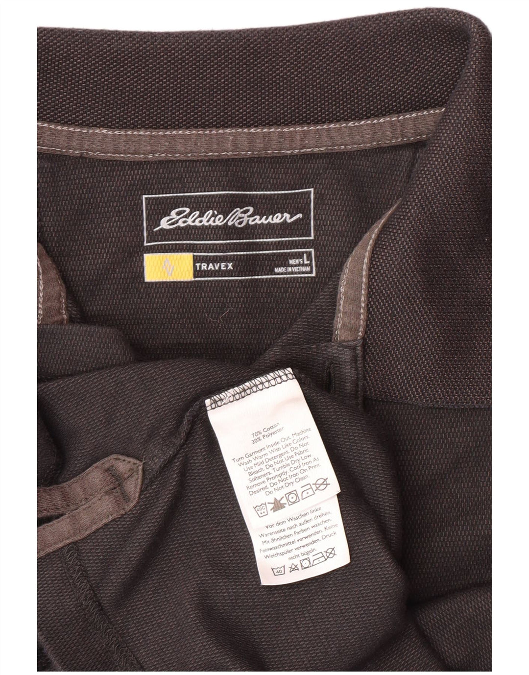 Polo da uomo EDDIE BAUER grande in cotone grigio