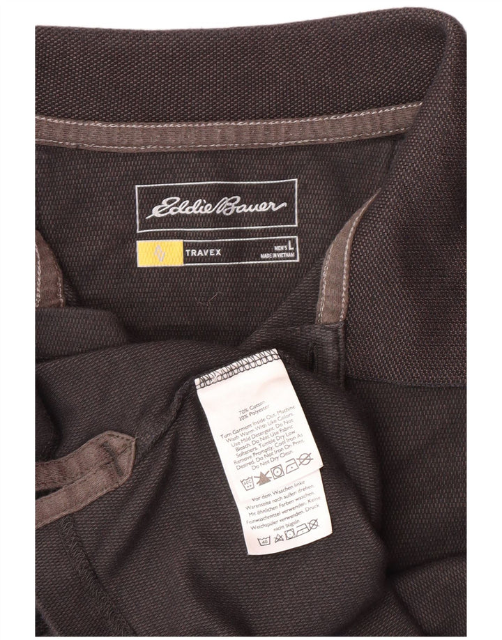 Polo da uomo EDDIE BAUER grande in cotone grigio
