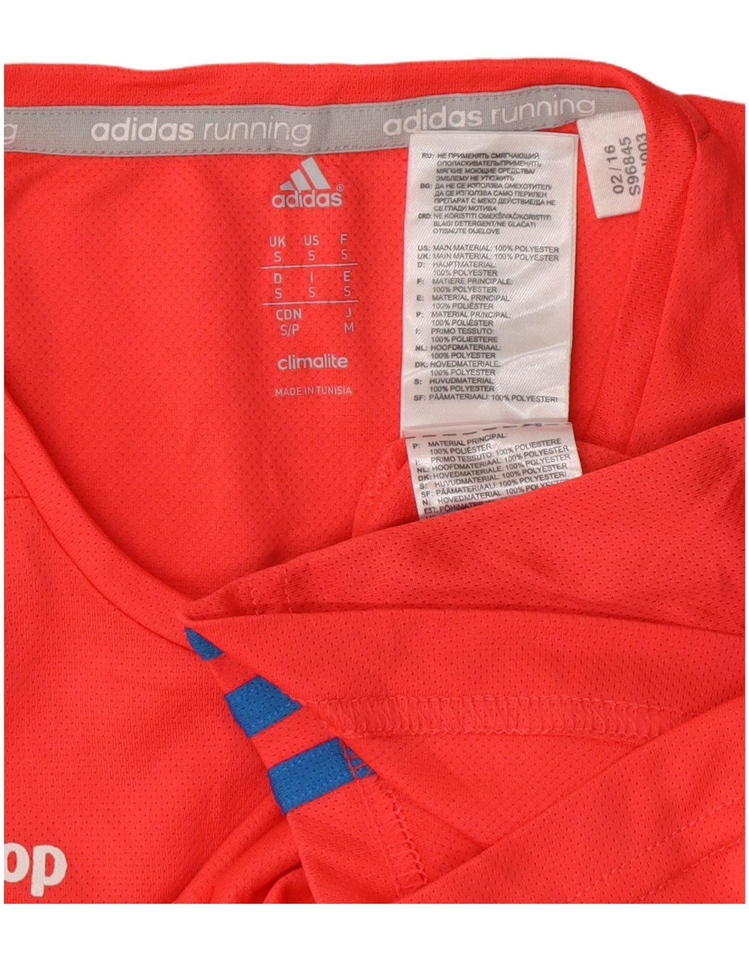 T-shirt grafica ADIDAS da uomo Climalite Top piccola rossa in poliestere