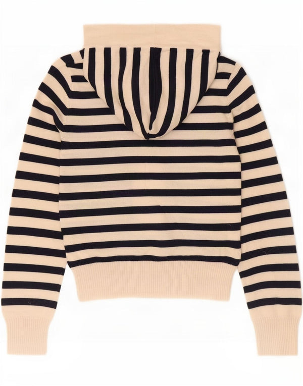 Maglione corto con cappuccio da donna Gant UK 10 piccolo in lana a righe bianche