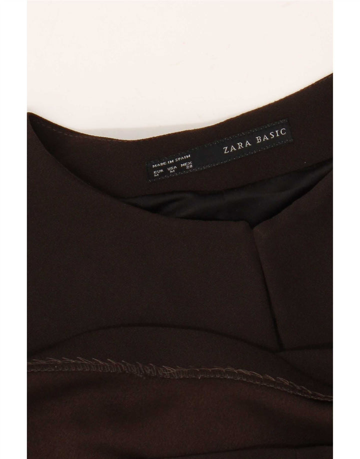 Abito a trapezio a maniche lunghe da donna Zara UK 14 medio nero