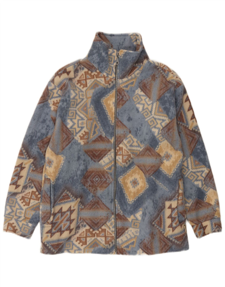 Giacca in pile oversize da donna Alaskan UK 10 Small multicolore geometrica
