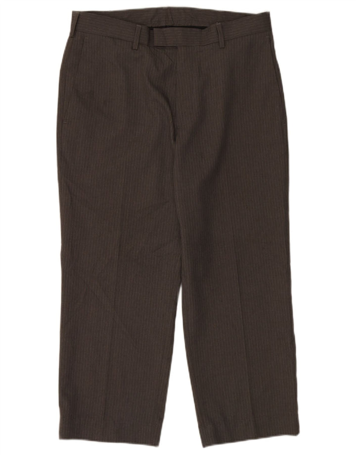 Pantaloni corti dritti da uomo Farah W32 L24 poliestere gessato grigio