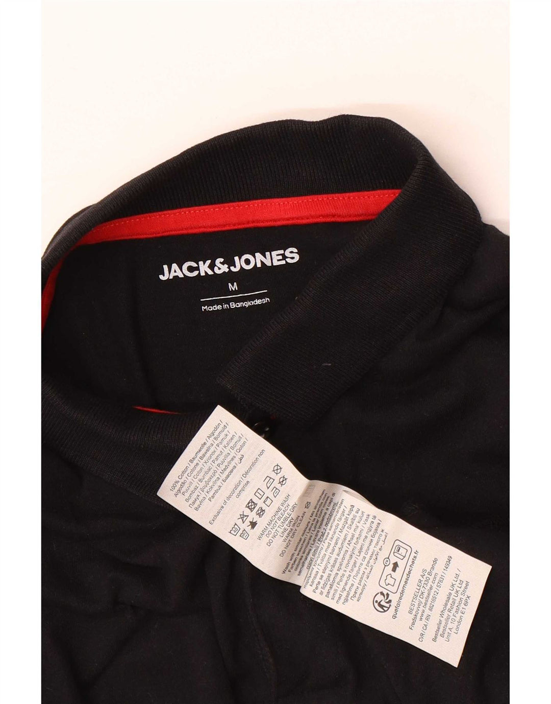 Polo da uomo Jack & Jones in cotone nero medio