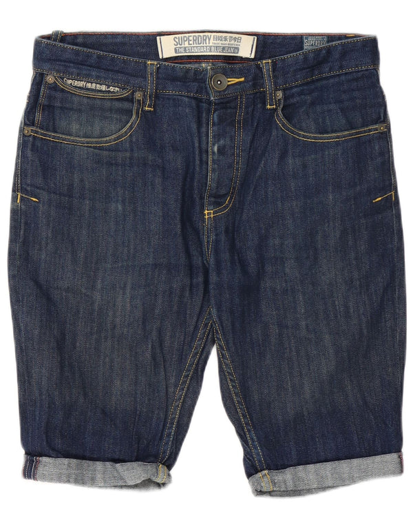 Pantaloncini di jeans da uomo Superdry W32 cotone blu medio