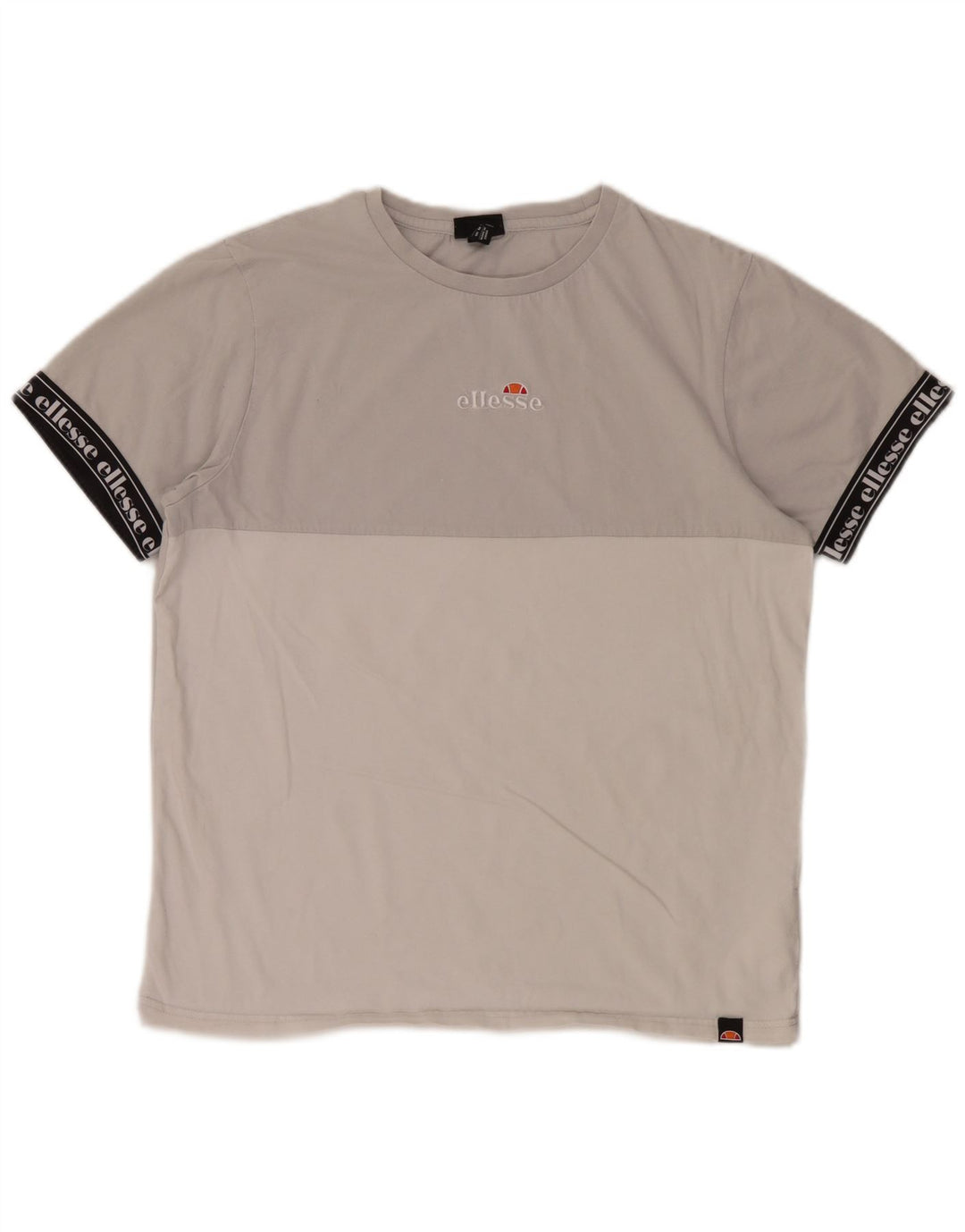T-shirt grafica da uomo Ellesse Top in cotone color block grigio medio