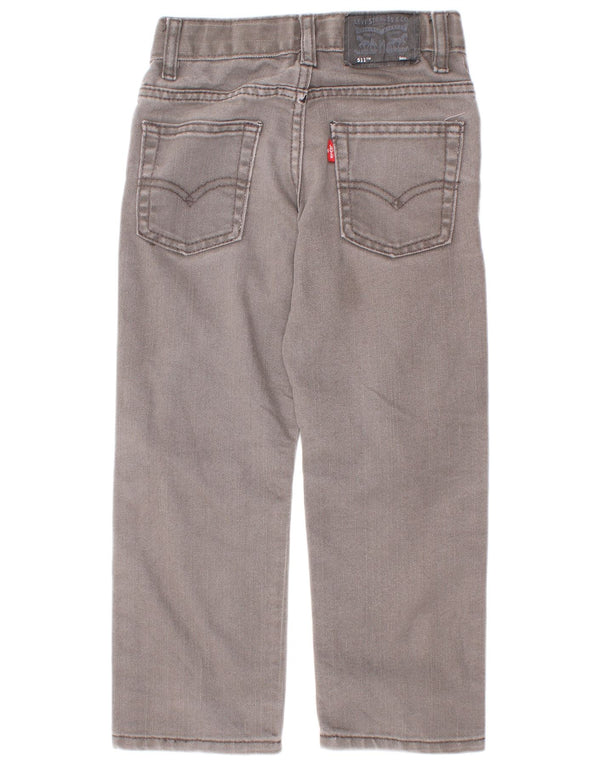 Levi's Ragazzi 511 Jeans slim invecchiati 4-5 anni W22 L18 Cotone grigio