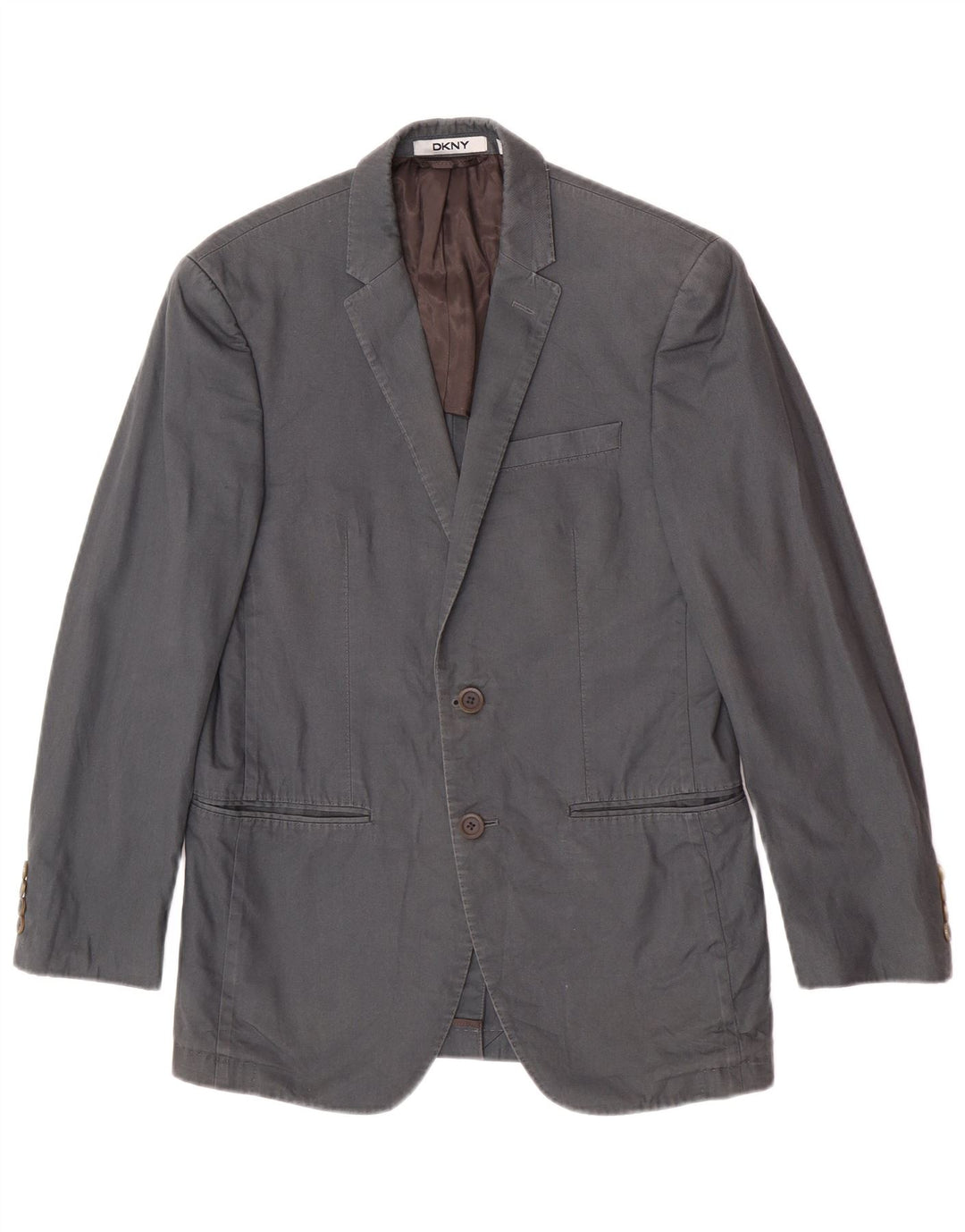 Giacca blazer da uomo a 2 bottoni Dkny UK 36 piccola in cotone grigio