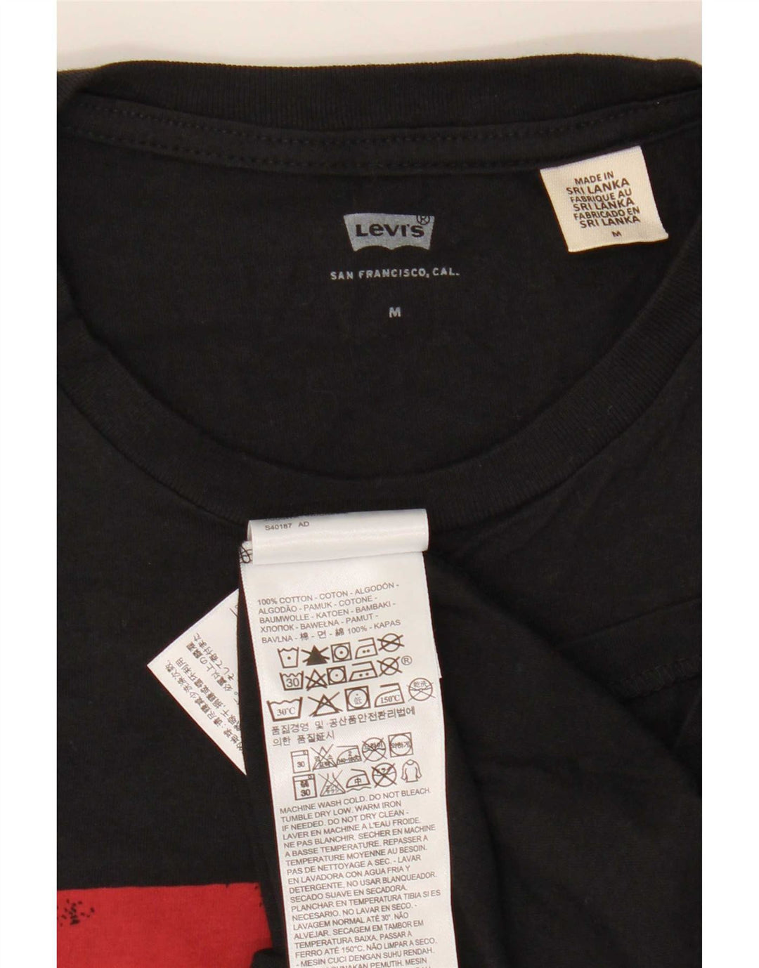 T-shirt grafica da uomo Levi's Top in cotone nero medio