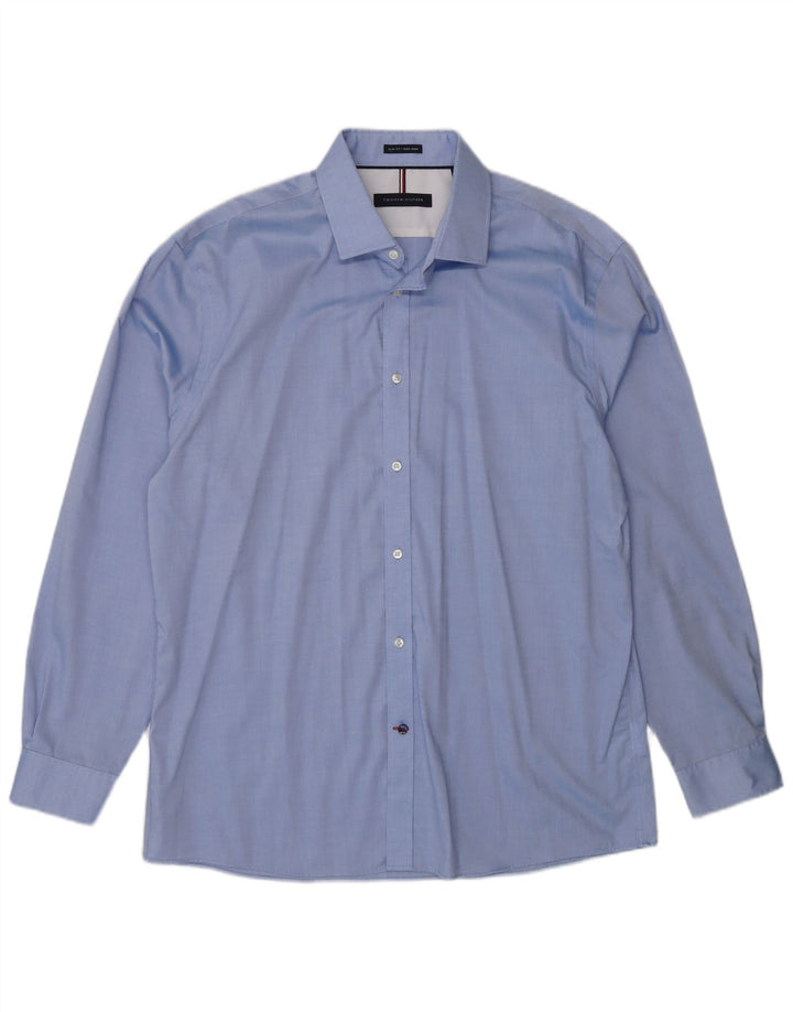 Camicia slim fit da uomo Tommy Hilfiger taglia 16 grande blu