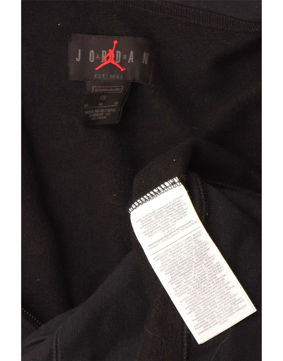 Felpa con cappuccio e zip con vestibilità standard grafica Jordan Paris da uomo, colore nero medio