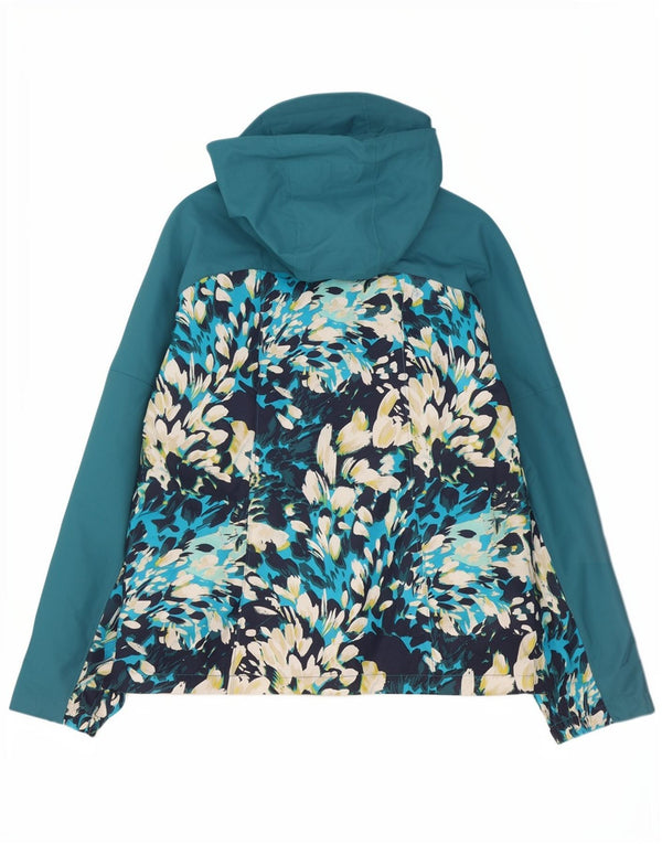 Giacca a vento con cappuccio da donna Columbia UK 10 Small Poliestere floreale blu