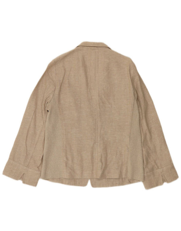 Giacca blazer da donna a 1 bottone Paolo Tonali UK 12 Lino beige medio