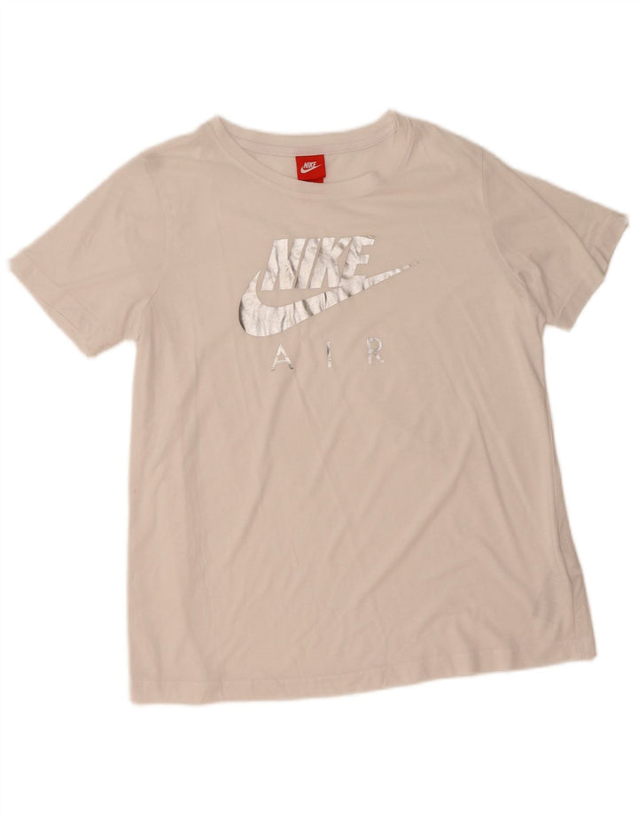 NIKE Womens Graphic T-Shirt Top UK 16 Large White Polyester