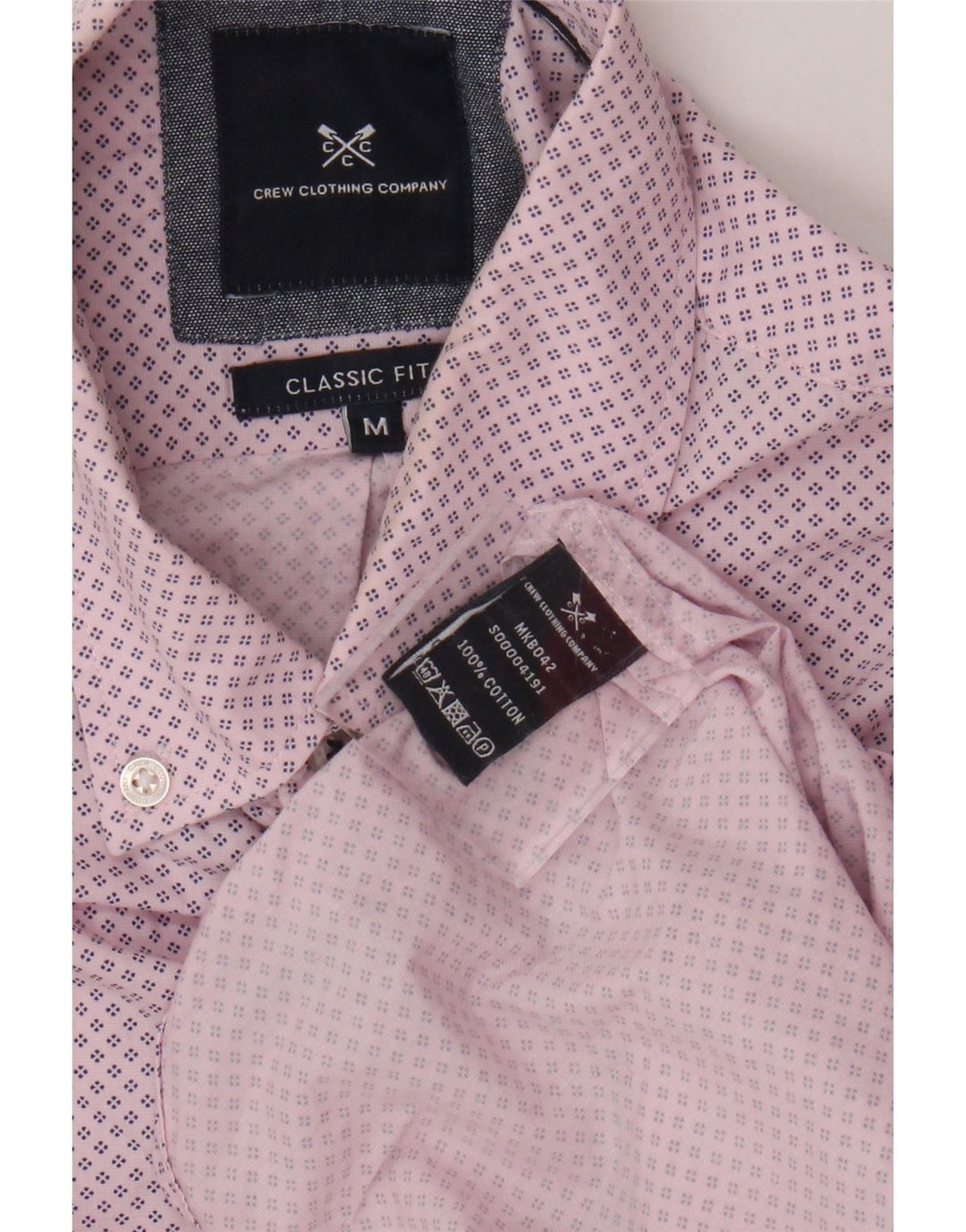Crew Clothing Camicia da uomo dal taglio classico in cotone maculato rosa medio