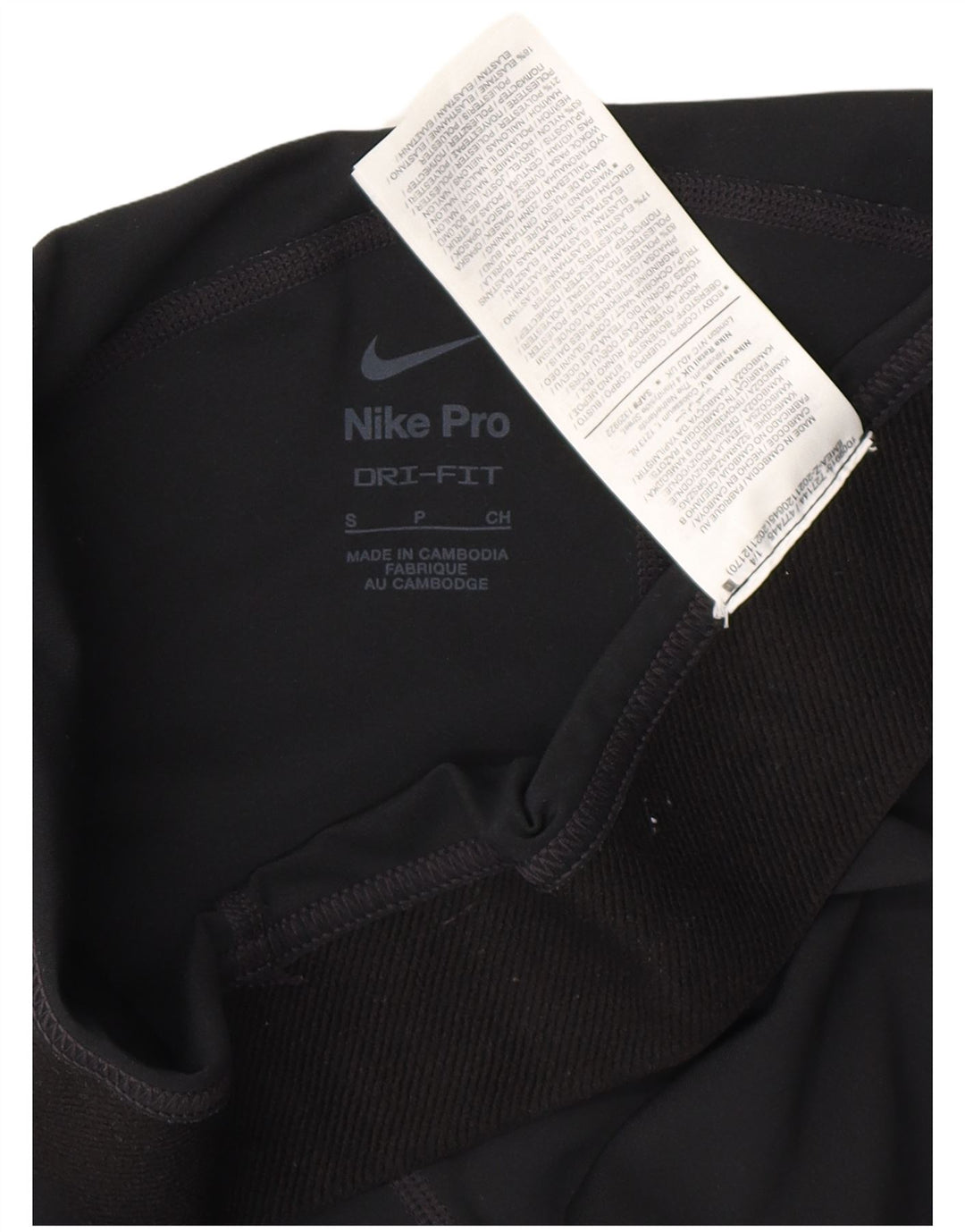 NIKE Pantaloncini sportivi grafici Dri Fit da donna UK 10 piccoli poliestere nero