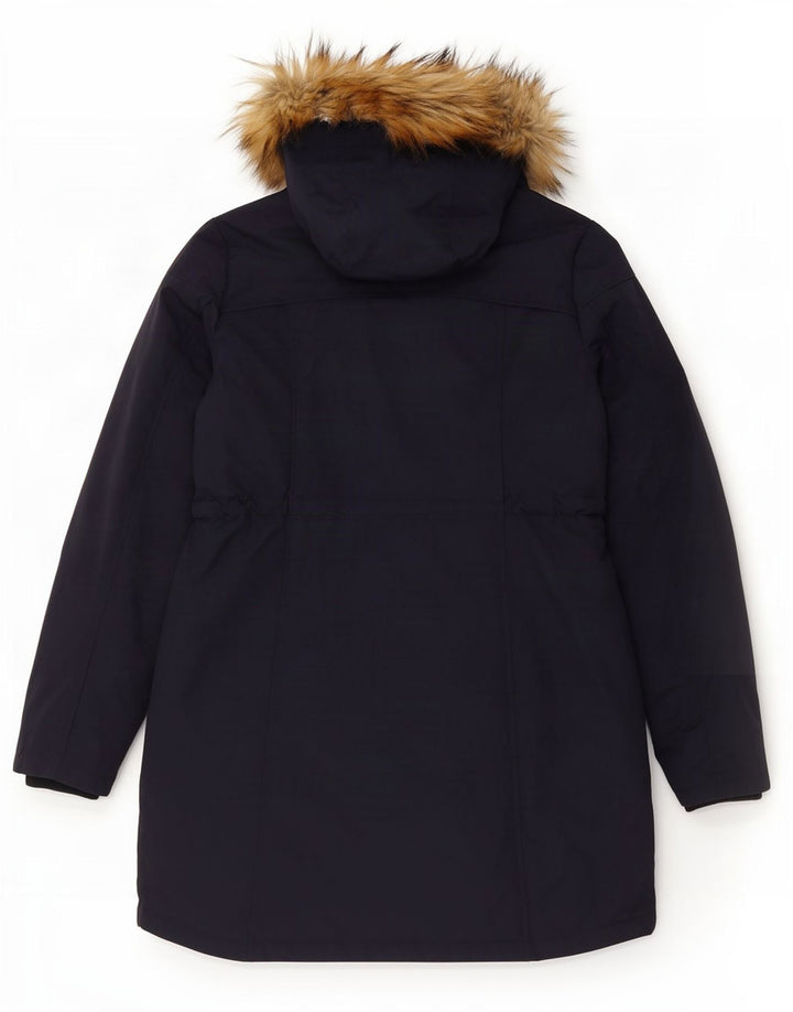 Cappotto imbottito con cappuccio da donna Fat Face UK 14 Nylon medio blu navy