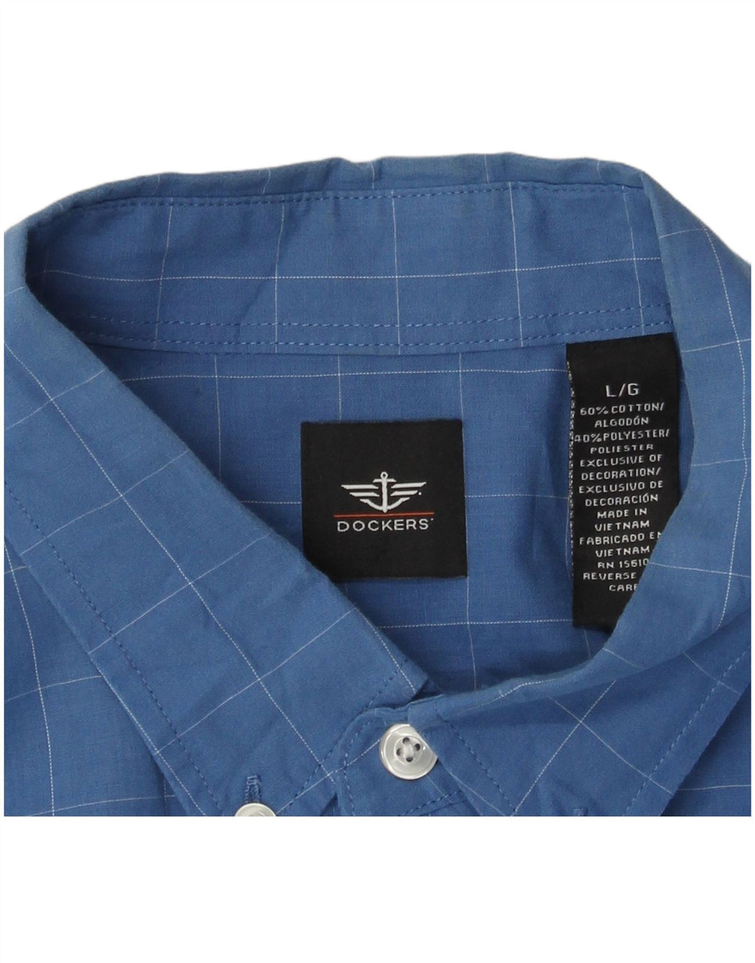 Camicia a quadri da uomo Dockers in cotone a quadri grandi blu