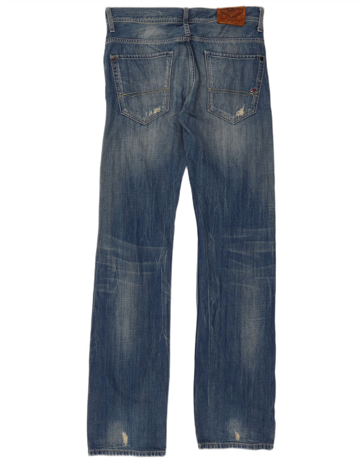 Jeans dritti invecchiati da uomo Tommy Hilfiger W32 L34 Blu