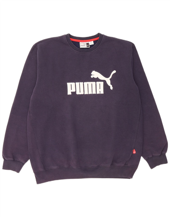 Felpa grafica da uomo Puma Maglione grande blu navy