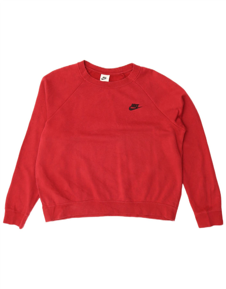 Felpa oversize da donna Nike Jumper UK 16 Large Red Cotton