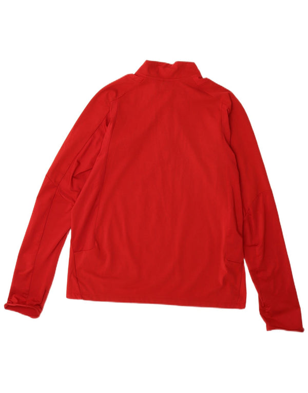 Adidas Munster Rugby da ragazzo con zip e collo grafico top manica lunga 13-14 anni rosso