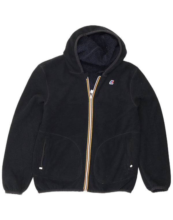 Giacca in pile reversibile con cappuccio da uomo K-Way UK 40 Large in poliestere blu navy