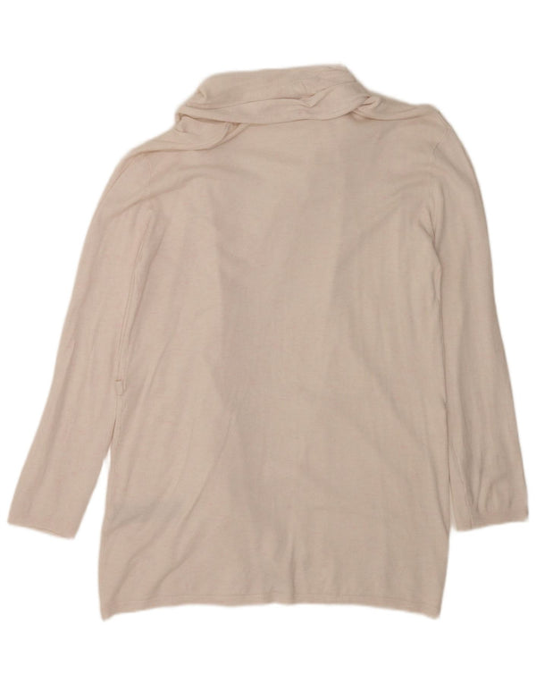 Maglione cardigan lungo da donna Zara UK 16 Large Beige Viscosa