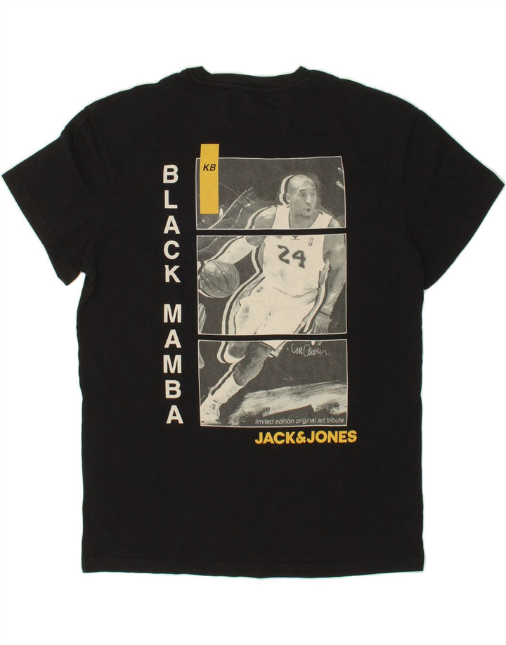 JACK & JONES Mens Graphic T-Shirt Top Medium Black Cotton Vintage Jack & Jones and Second-Hand Jack & Jones from Messina Hembry 