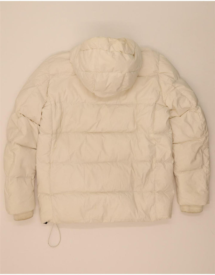Giacca imbottita anorak da uomo con cappuccio Woolrich UK 40 grande bianca