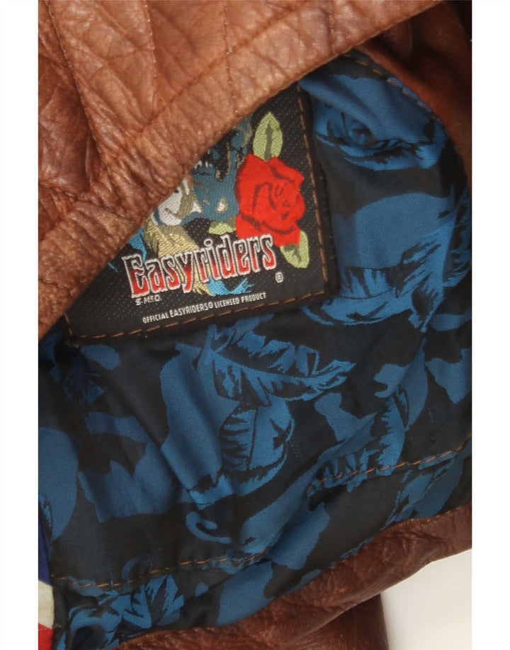 Giacca da motociclista in pelle da uomo Easyriders UK 36 piccola marrone