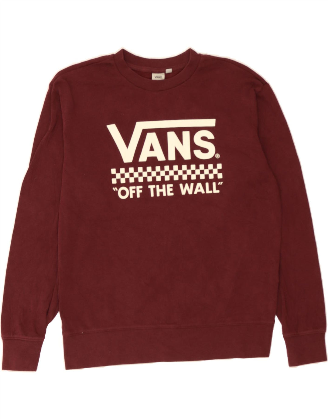 VANS Mens Graphic Sweatshirt Jumper Small Burgundy Cotton Vintage Vans and Second-Hand Vans from Messina Hembry 