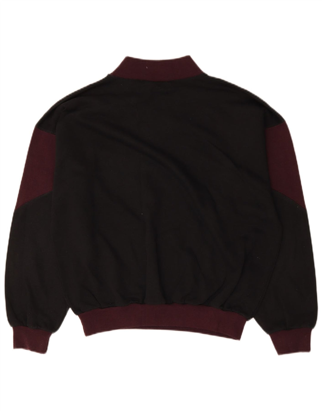 Felpa da uomo vintage in cotone color block medio nero