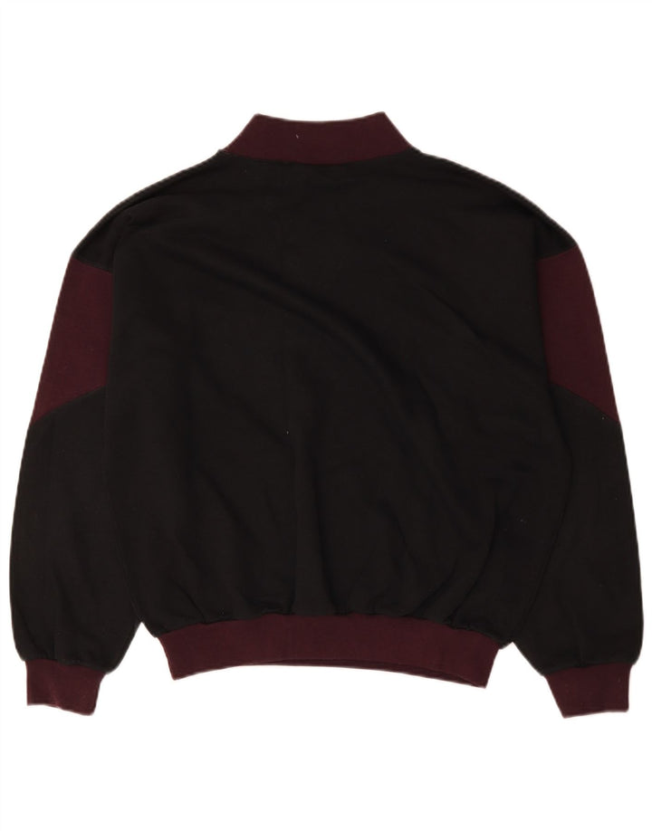 Felpa da uomo vintage in cotone color block medio nero