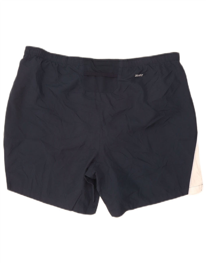 Pantaloncini sportivi Nike da uomo Dri Fit, poliestere color block medio blu navy