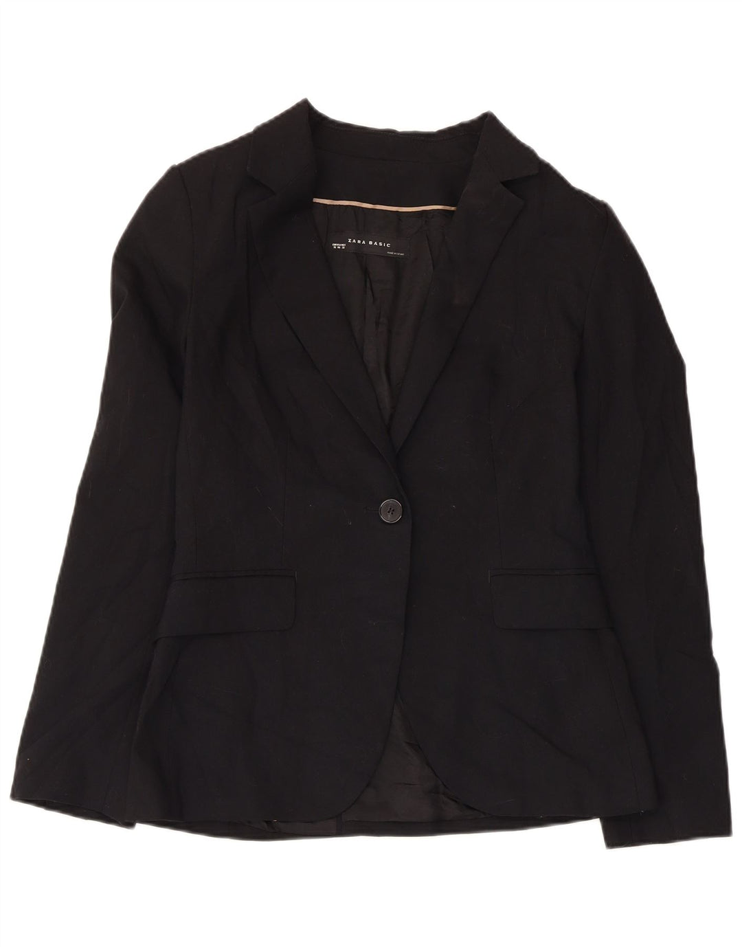 Giacca blazer a 1 bottone da donna Zara EU 38 piccola poliestere nero