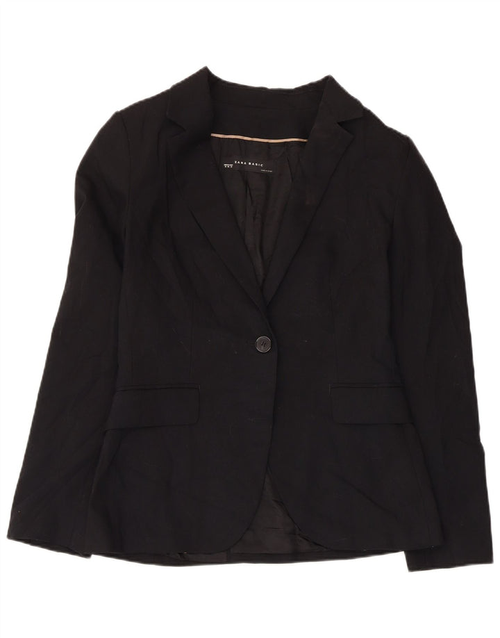 Giacca blazer a 1 bottone da donna Zara EU 38 piccola poliestere nero