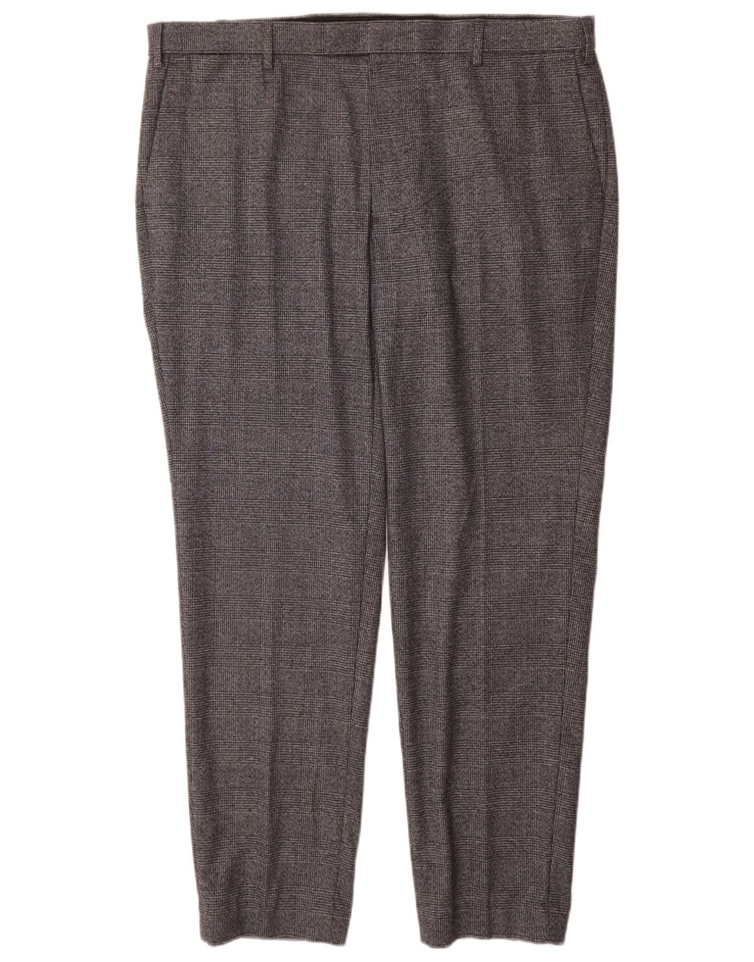 Pantaloni da abito dritti su misura da uomo Marks & Spencer W40 L31 a quadri grigi