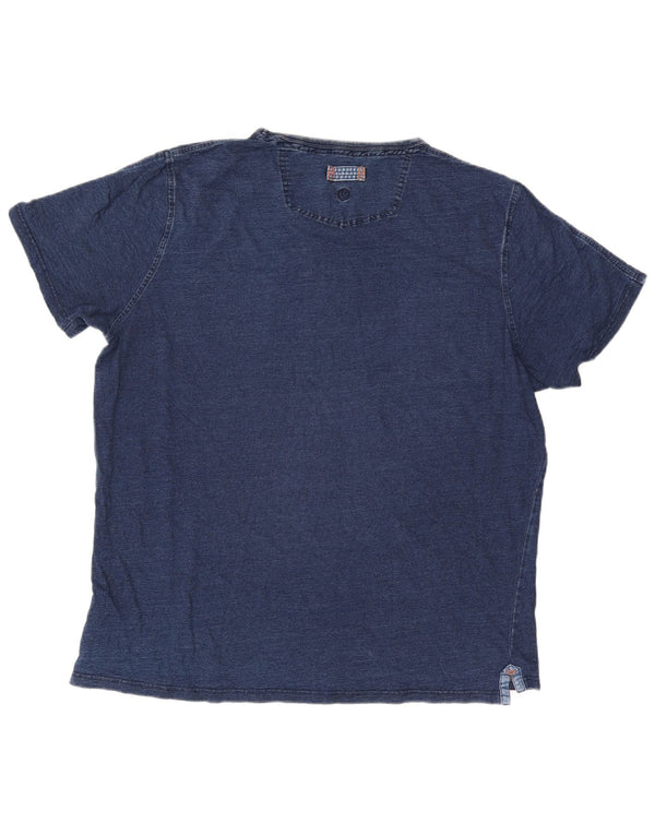 T-shirt indaco da uomo Fat Face Top 2XL cotone blu navy