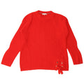 Maglione maglione girocollo oversize da donna Tommy Hilfiger UK 10 piccolo rosso