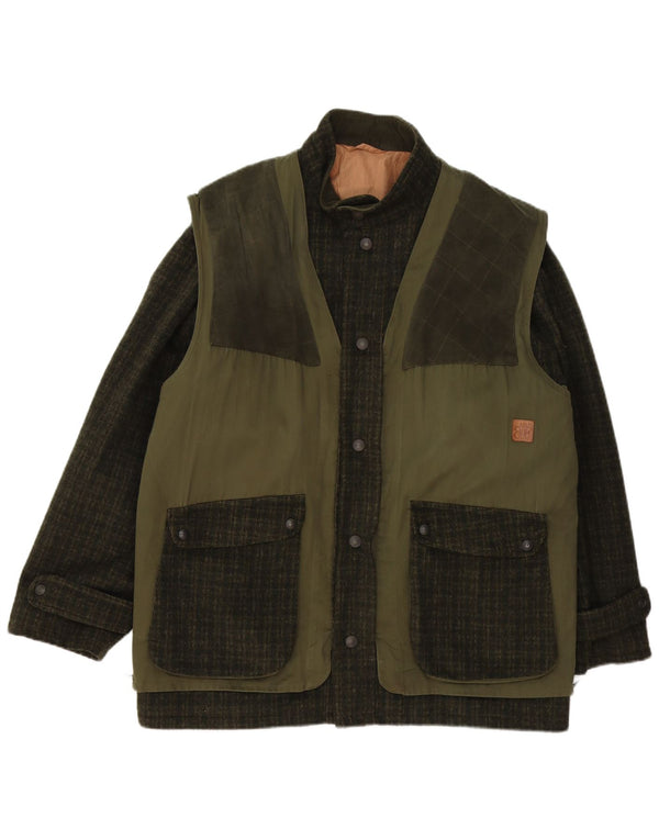 Giacca utility da uomo Belfe & Belfe IT 54 2XL Lana a quadri verdi