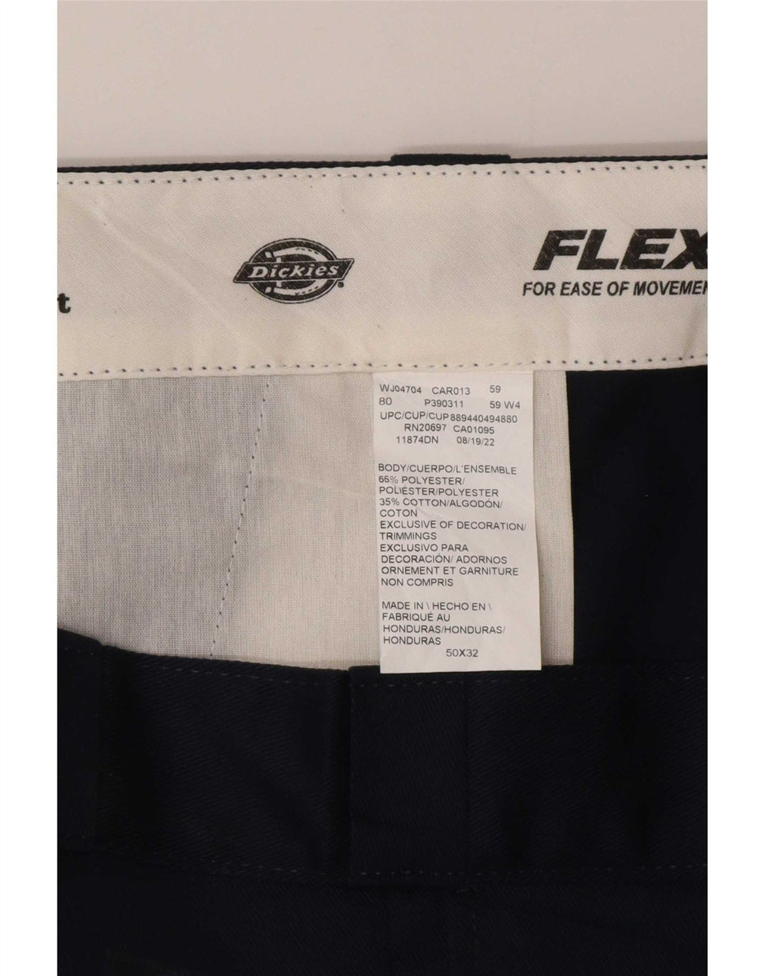Pantaloni chino dritti da uomo Dickies W50 L32 poliestere blu navy