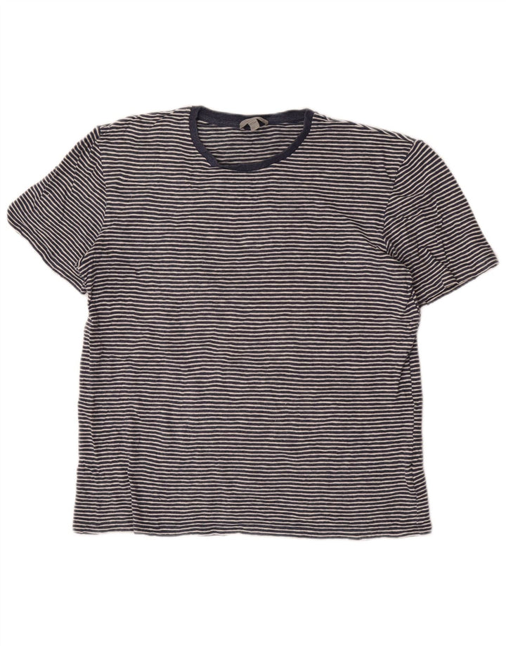 T-shirt da uomo Cos Top in cotone a righe blu medio