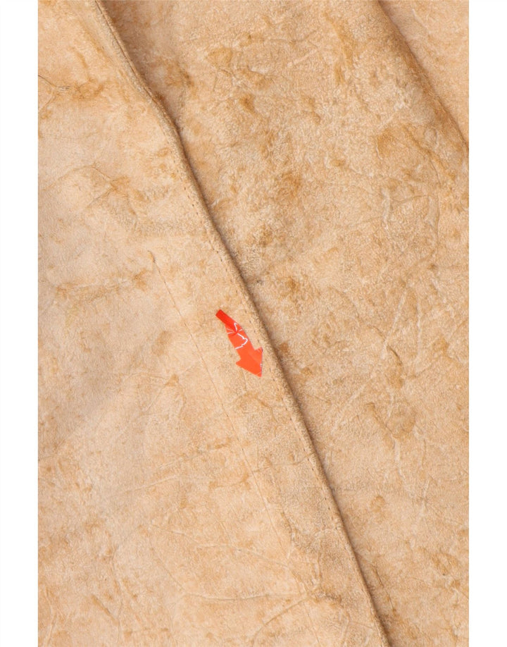 Giacca in pelle scamosciata da donna VINTAGE UK 12 Pelle beige media