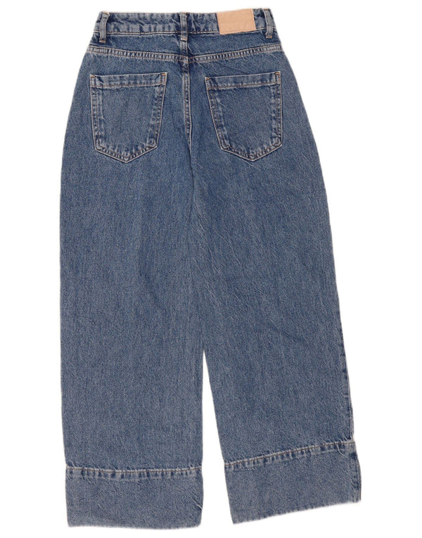 Jeans Zara da donna a vita alta vestibilità ampia EU 32 2XS W22 L25 cotone blu