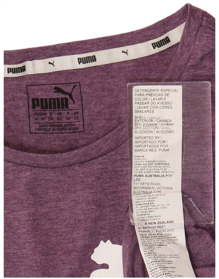 T-shirt grafica da donna Puma Top UK 12 poliestere viola medio