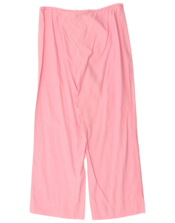 Pantaloni casual a gamba larga a vita alta da donna Olsen UK 16 Large W34 L31 Rosa