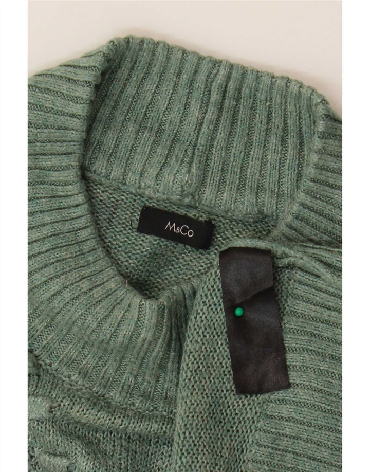 Maglione maglione oversize da donna con collo dolcevita M&Co UK 10 piccolo verde