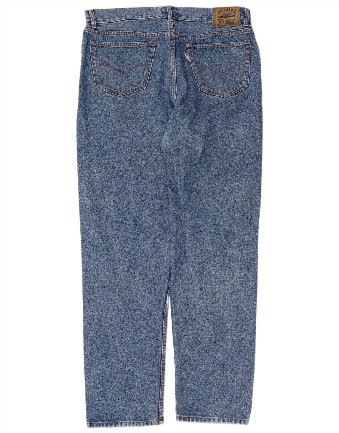 Jeans dritti da uomo vintage W38 L34 in cotone blu