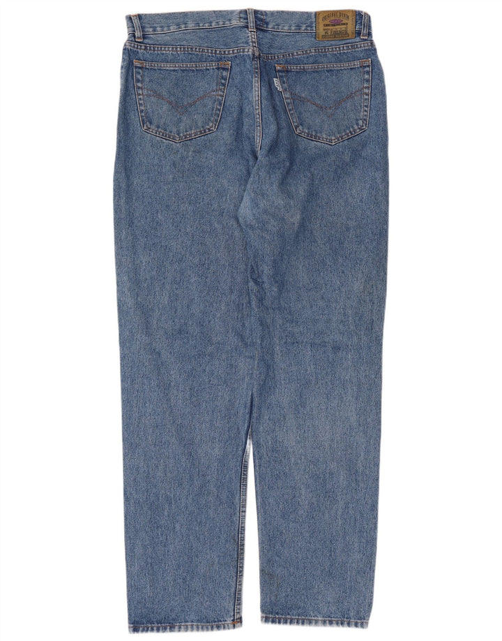 Jeans dritti da uomo vintage W38 L34 in cotone blu